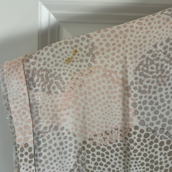 Alex Marie Short Sleeve Button Blouse Butterfly Pink Gray Ivory Size 6 - Picture 6 of 8